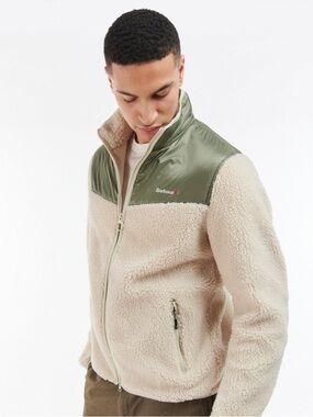 Barbour Axis Fleece Jacket Cream/Army green
